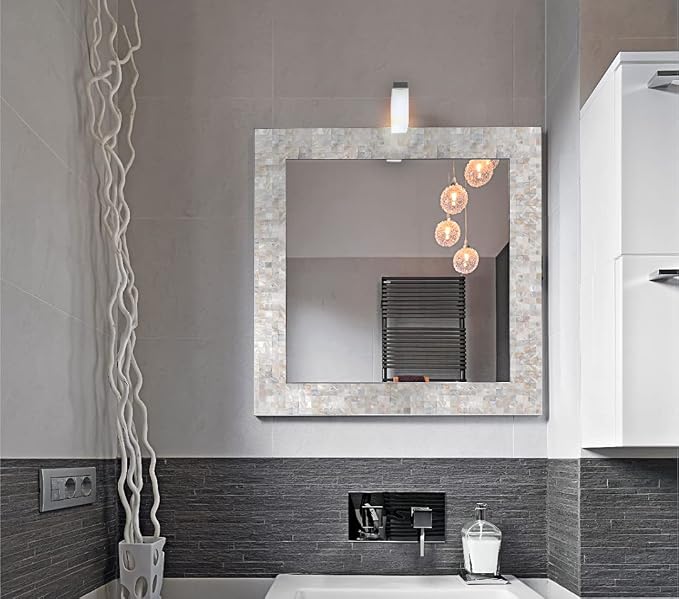 KASARO Peel Stick Mother of Pearl Shell Backsplash Tiles, 10 Sheets Natural | Waterproof self-adhesive mosaic tiles with 10 sq ft coverage for kitchen backsplash, bathroom walls and easy DIY installation