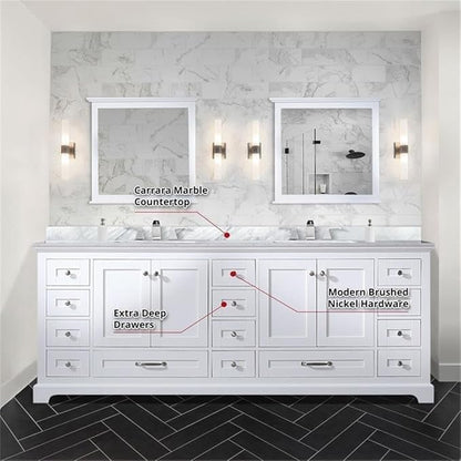 Dukes 84 in. W x 22 in. D White Double Bath Vanity