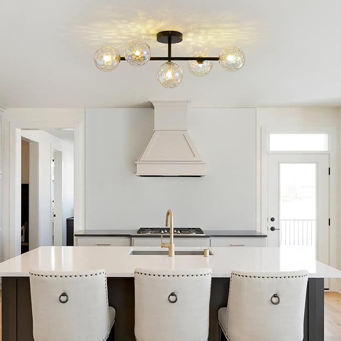 Black Bathroom Vanity Light Fixtures: Modern Wall Scones With Stained Glass Shades - Globe Makeup Lighting Fixture over Mirror - Brass Ball Powder Room Vanities Lights for Bathroom Bulbs not Included