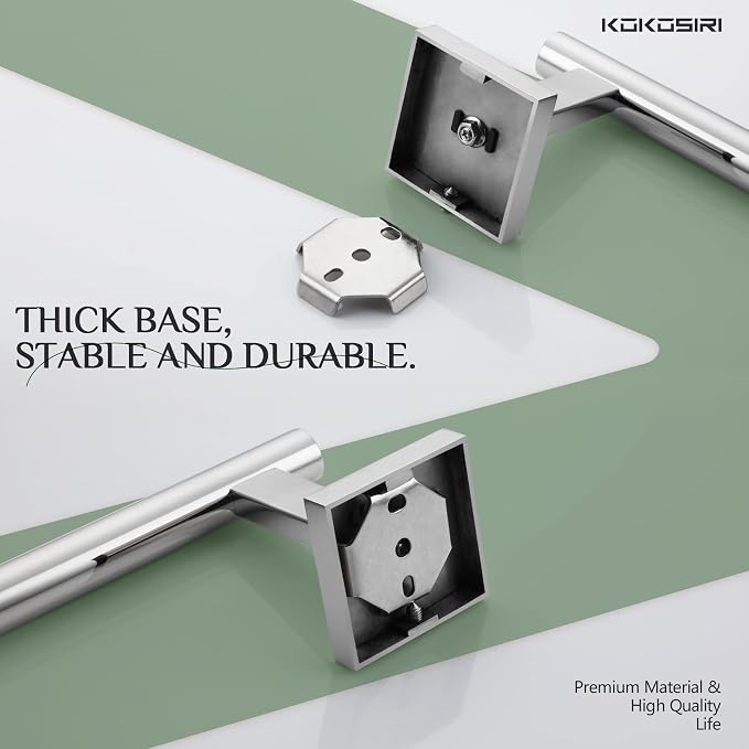 KOKOSIRI Hand Towel Bar Chrome Bathroom Towel Rail Holder Kitchen Paper Holder Wall Mounted Toilet Cabinet Mount 2 Pack, Polished Stainless Steel B3008CH-P2