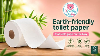 Premium & Soft Bamboo Toilet Paper | PFAS Free | 12 Mega Rolls, 3 ply & 350 Sheets | Non Toxic, Septic Safe, BPA Free | Tree Free Toilet Tissue | Plastic Free Packaging