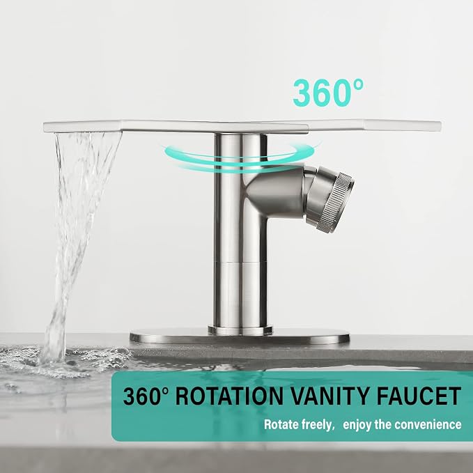 becola Modern Bathroom Sink Faucet， Brushed Nickel Vessel Sink Faucet，Single Hole Cold and Hot Basin Mixer Faucet for Bathroom Sink，Single Handle Vanity Faucet with Adjust Knobs and Deck Plate