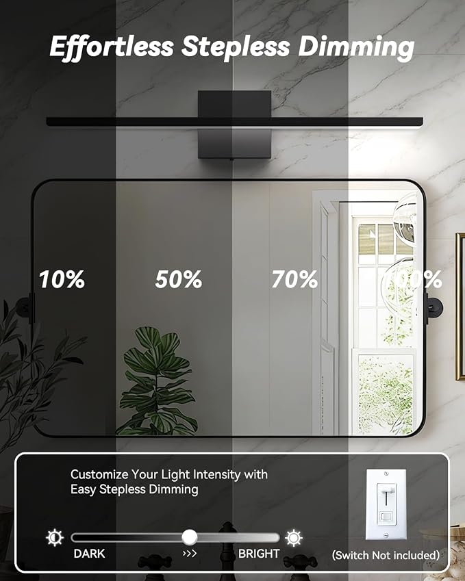 Modern LED Bathroom Vanity Light,40inch (39.76'') 36W 3300 Lumen Dimmable Powder Room Light Fixtures Over Mirror,5CCT Vanity Lights for Bathroom, ETL Certified,Slim Rectangular Bar