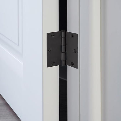 Design House 6-Pack Matte Black Door Hinges – 3.5-inch x 3.5-inch – Square Corner Radius Steel Door Hinge – Fits Standard Doors – Design House 185934