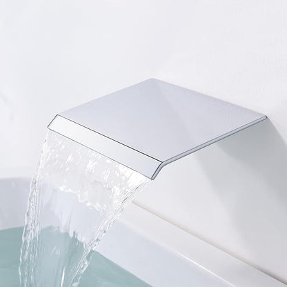 sumerain Waterfall Tub Faucet Wall Mount Bathtub Faucet with Hand Shower Chrome Finish, High Flow Rate