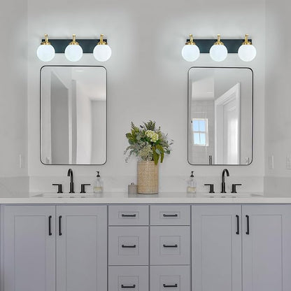 Bathroom Vanity Light Fixtures Over Mirror Modern Sand Black Gold 3 Lights Wall Sconce Vanity Light for Bathroom Lighting