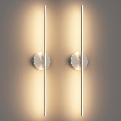28In Sand Nickel Wall Sconces Set of Two Hardwired 3000K LED Modern Vanity Light 360° Rotatable for Living Room Bedroom Bathroom(2 Pack)