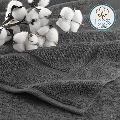 Hearth & Harbor Bath Towels - 100% Ring Spun Cotton Luxury Towels - Ultra Soft & Highly Absorbent, Bathroom Towels, Floor Mat - Dark Gray
