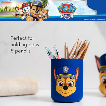 Paw Patrol Chase Kids Toothbrush Holder - Makeup Brushes/Pens Tumbler, (Officially Licensed Product) By Franco