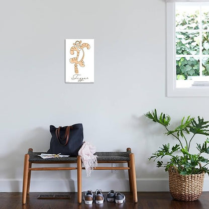 Trends International Disney Simple Moments Line Art - Tigger Wall Poster, 19L x 13W, Premium Unframed Version