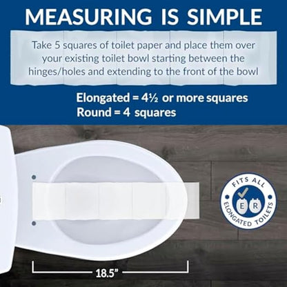 Bemis Alesio II Slow Close Toilet Seat, Easy Clean Hinges and Adjustable Perfect Fit Wood Seat, Made in USA, Elongated, Biscuit