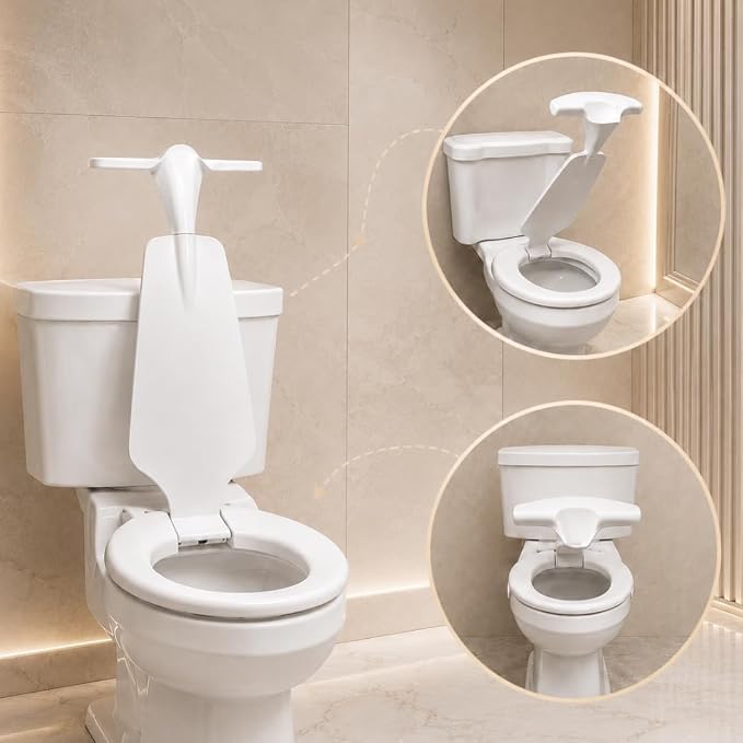 True Toilet® Toilet Seat with Urinal Attachment for Seniors, Special Needs & Medical Use – Splash-Free Hygiene Support Solution for Reduced Urine Splatter (Round)