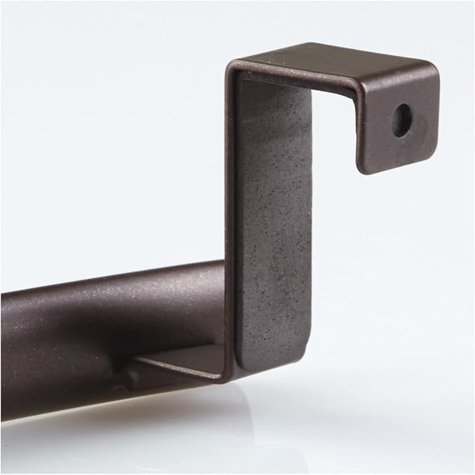 mDesign Steel Over Door Curved Towel Bar Storage, Hanger for Cabinet or Cupboard, Holder Rack for Kitchen, Bathroom - Holds Hand/Dish Towels, Washcloths - Spira Collection - 2 Pack - Bronze
