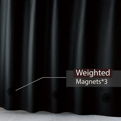 Black Shower Curtain Liner, 4G PEVA Shower Liner, Plastic Peva Waterproof Shower Curtains, 72x72 inch with Grommet Holes 3 Magnetic Weights