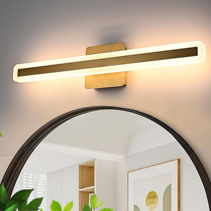 Modern Bathroom Vanity Light 24.0 Inch, 28W 5CCT Dimmable LED Vanity Light Bar, Brushed Brass LED Wall Sconces Bath Lighting Fixtures Over Mirror for Bathroom Cabinets Bedroom Living Room