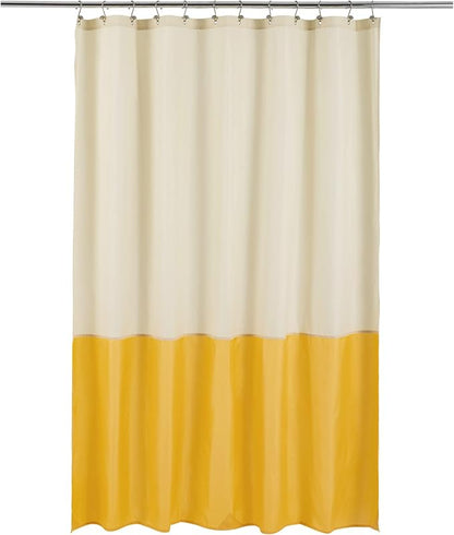ALYVIA SPRING Waterproof Fabric Shower Curtain or Liner Cream/Yellow, 72x72 | 3 Magnets, Soft Cloth & Hotel Quality, Machine Washable, Light-Weight, Standard Size