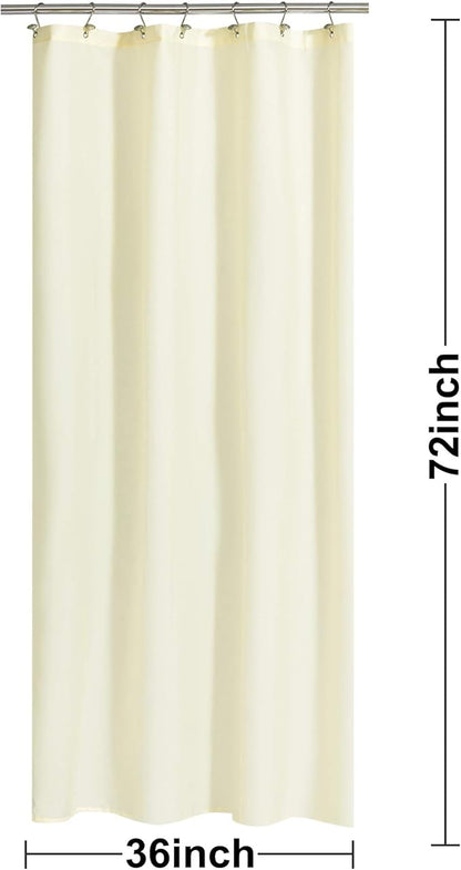 N&Y HOME Fabric Shower Curtain or Liner 36 x 72 Inches Bath Stall Size with 2 Bottom Magnets, Hotel Quality, Washable, Water Repellent, Sand