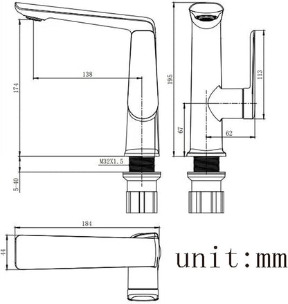 BiaoTeng Bathroom Sink Faucets One Hole Single Lever Handle 2 Function Hot and Cold Brass Bathroom Sink Faucet Rose Gold