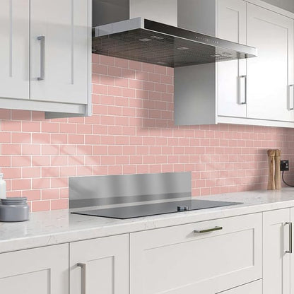 STICKGOO Subway Tile Peel and Stick Backsplash, Thicker Design 12" x 12" Stick on Backsplash Tiles for Kitchen, Bathroom, Wall Tile (10 Sheets, Pink)