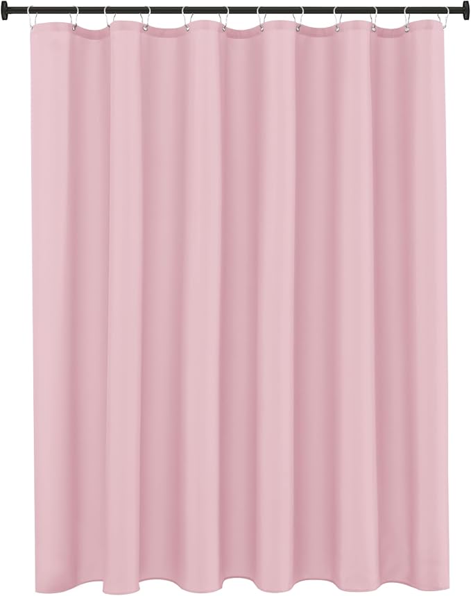 Fabric Shower Curtain Liner 72x72 Inch-Pink Standard Size Shower Liners | Hotel Quality Water Resistant Shower Liners for Bathroom-Machine Washable Cloth Polyester Bath Curtain-Rental Apartment Home