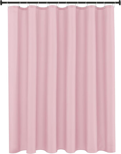 Fabric Shower Curtain Liner 72x72 Inch-Pink Standard Size Shower Liners | Hotel Quality Water Resistant Shower Liners for Bathroom-Machine Washable Cloth Polyester Bath Curtain-Rental Apartment Home