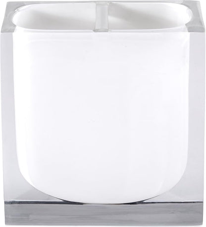 Izod - Toothbrush Holder, Resin Countertop Accessories, Dorm Room Essentials, Modern Home Decor (Marina Collection, White)