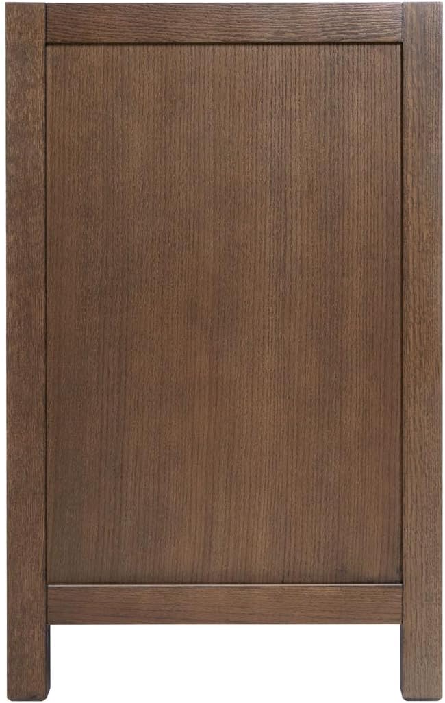 ARIEL Cambridge 42-inch Bathroom Vanity Base Cabinet,Solid Wood, 2 Soft Closing Doors, 9 Dovetail Drawers, Brown Oak