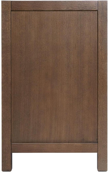 ARIEL Cambridge 42-inch Bathroom Vanity Base Cabinet,Solid Wood, 2 Soft Closing Doors, 9 Dovetail Drawers, Brown Oak