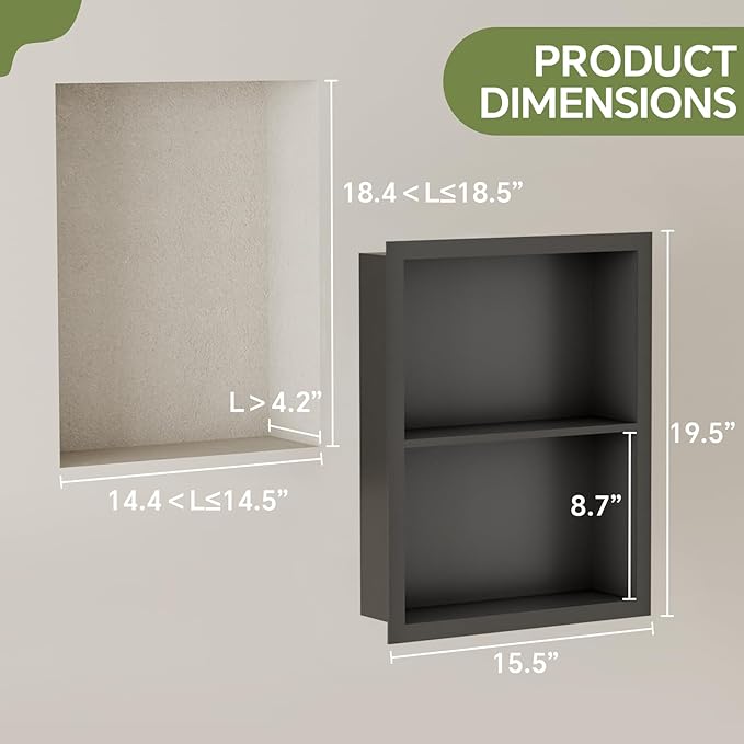14x18 Medicine Cabinet Recessed Stainless Steel, 2-Tier, Medicine Cabinet Organizer,Stainless Steel Wall Niche, Bathroom Wall Cabinet, Recessed Bathroom Cabinet, Cabinet recessed Wall Cabinet
