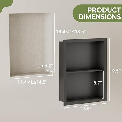 14x18 Medicine Cabinet Recessed Stainless Steel, 2-Tier, Medicine Cabinet Organizer,Stainless Steel Wall Niche, Bathroom Wall Cabinet, Recessed Bathroom Cabinet, Cabinet recessed Wall Cabinet