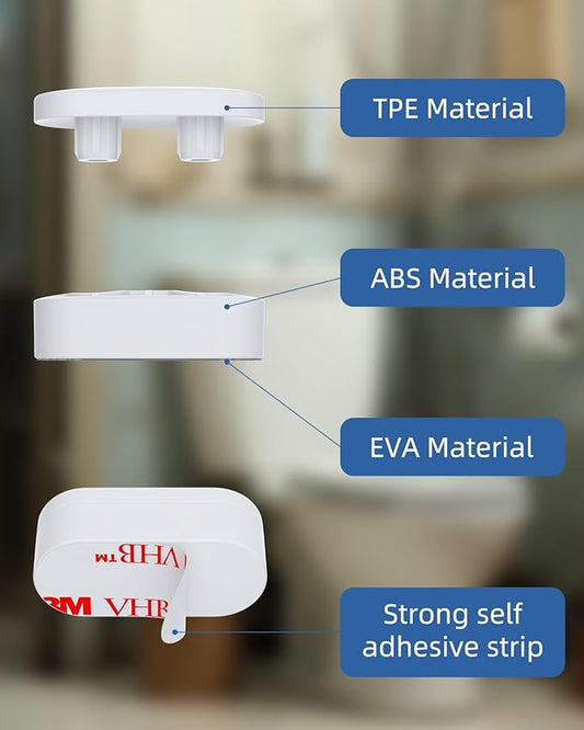 Hibbent 4 pieces Toilet Seat Bumpers for Bidet, Strong Adhesive Toilet Seat Bumpers for Use with Bidet Attachment, Universal Buffer Toilet Lid Bumpers, White
