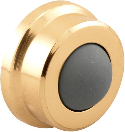Prime-Line J 4570 1 In., Cast Brass, Bright Brass, Wall Stop with Convex Bumper (Single Pack)