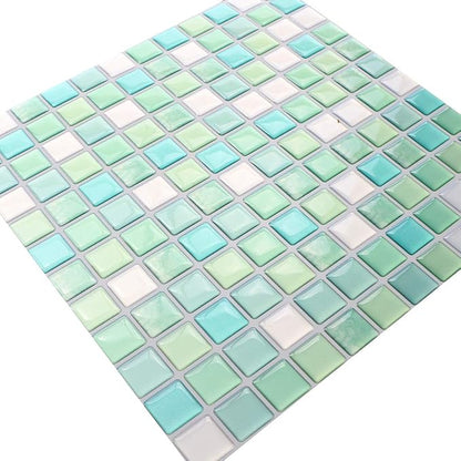 HyFanStr Peel and Stick Backsplash 3D Mosaic Tile Stickers Wall Sticker Home Decor for Kitchen Bathroom Pack of 4 (9.29"x9.29", Light Green)