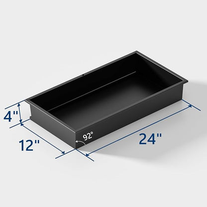 Smart Body Sensor Shower Niche, Black 24"x12" | Recessed Wall Niche with White 3000K LED Light , Waterproof &Rustproof, 304 Stainless Steel Bathroom Cabinet