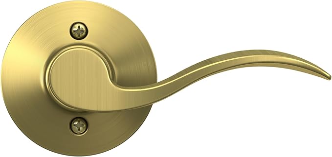 SCHLAGE Accent Lever Non-Turning Lock in Satin Brass - Left Handed - F170 ACC 608 LH