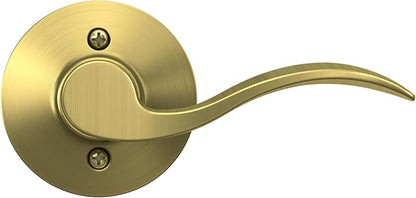 SCHLAGE Accent Lever Non-Turning Lock in Satin Brass - Right Handed - F170 ACC 608 RH