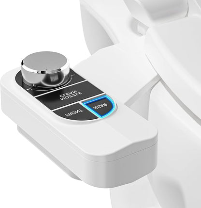 SAMODRA Non-Electric Bidet Attachment for Toilet – Self-Cleaning Dual Nozzle (Frontal & Rear Wash), Adjustable Water Pressure, Fits Most Toilets, Easy Installation (Classic Black/Silver)