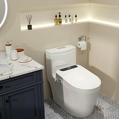 Electric Bidet Toilet Seat Elongated – Heated Seat, Warm Water & Dryer | Wireless Remote & Side Knob Dual Control, Self-Cleaning Nozzle, Slow-Close Lid, LED Display, Night Light, Easy DIY Install