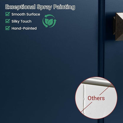 Over The Toilet Storage Cabinet, Wall Mounted Medicine Cabinet Bathroom Wall Cabinet with Build-in Spirit Level Cupboard Adjustable Shelves for Bathroom Laundry Room Kitchen, Ultramarine