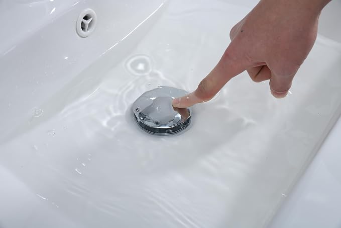 Universal Bathroom Sink Stopper, 1.1~1.5" Sink Drain Stopper, Full Size Bounce Bullet Type Pop Up Basin Drain Strainer, Chrome Anti-Clogging Sink Drain Filter with Hair Catcher (Silver)
