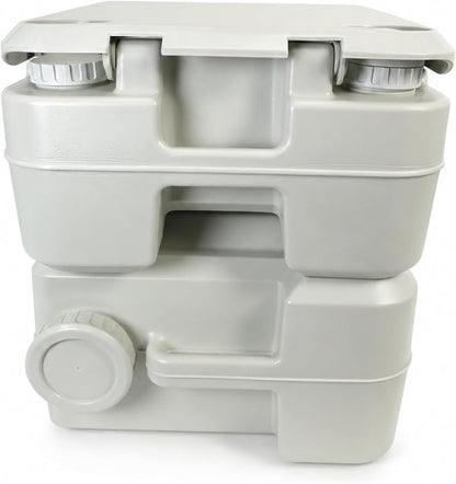 SEAFLO Premium Camping Portable Toilet - 5.8 Gallon Waste 3.43 Gall Fresh Tank (100 Flushes), 440 lbs Max Weight, Level Indicator, Sealed Waste Tank for RV, Boat, Elderly, Off-Grid, 4-Year Warranty