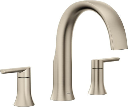 Moen TS983BN Doux Two-Handle Roman Tub Faucet, Valve Required, Brushed Nickel