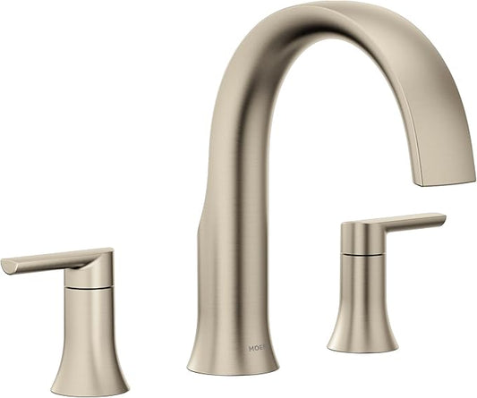 Moen TS983BN Doux Two-Handle Roman Tub Faucet, Valve Required, Brushed Nickel