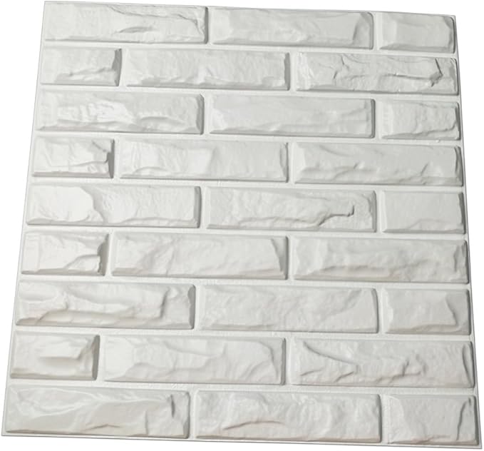 Art3d 19.7" x 19.7" (Pack of 12) Wall Panel Brick, White