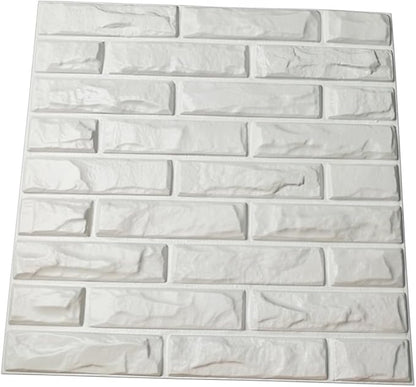 Art3d 19.7" x 19.7" (Pack of 12) Wall Panel Brick, White