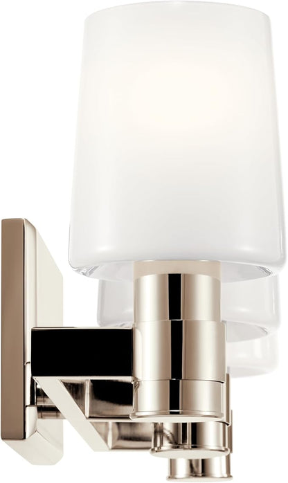 Kichler Adani 3-Light Vanity, Modern Light with Opal Glass in Polished Nickel, Bathroom or Powder Room (8.25" x 24"), 55176PN