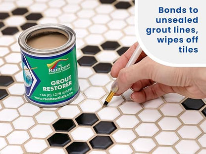 Grout Pen Grout Paint for Tile, Floor & Shower - Beige - 125ml (4.2oz) | Waterproof Paint Grout Refresh Restorer for Kitchen & Bathroom Tiles - Can Size for Larger Projects