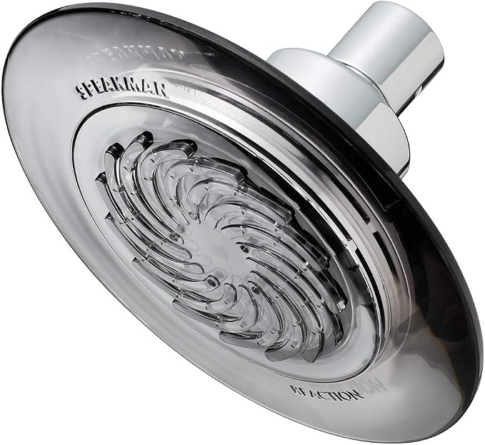 Speakman S-4002 Reaction Single-Function Showerhead for Stylish Bathroom Décor, 2.5 GPM, Clear Smokey Gray