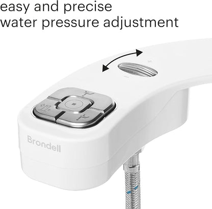 Brondell FSP-250 FreshSpa Thinline Precision Essential Bidet Attachment for Toilet Seats with Adjustable Water Pressure, Side Arm Control, Thin Profile, White (Dual Nozzles)