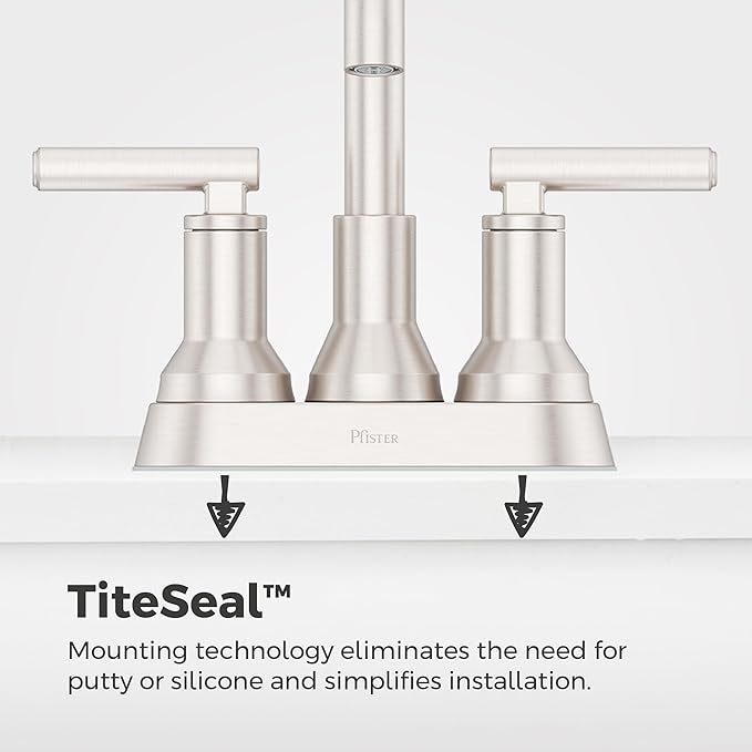 Pfister Capistrano Bathroom Sink Faucet, 4-Inch Centerset, 2-Handle, 3-Hole, NSF Certified, Spot Defense Brushed Nickel Finish, LF048CSOGS